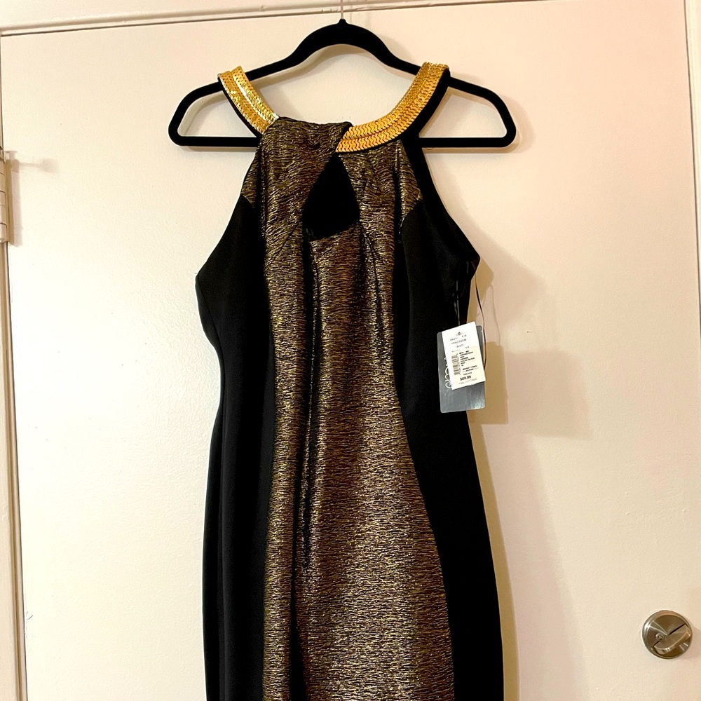 Gold collared dress